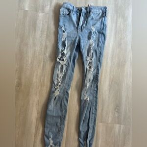 Hollister high rise super skinny ripped jeans